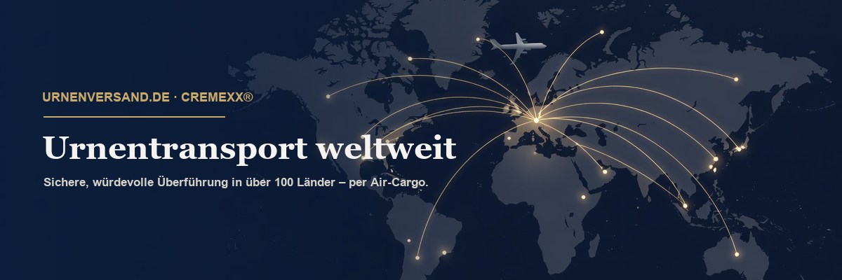 Urnentransport weltweit - sichere Ueberfuehrung in ueber 100 Laender per Air-Cargo